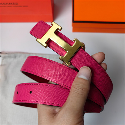 Hermes H belt buckle & Reversible  Epsom leather strap 25 mm Gold Hardware Hot Pink