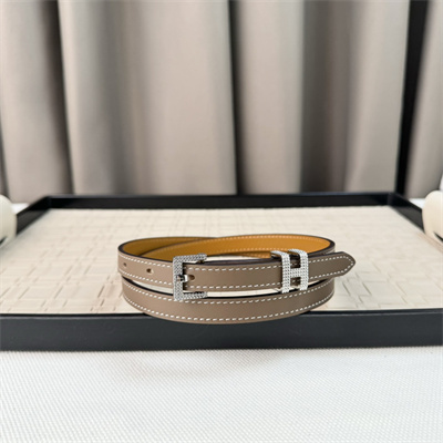 Hermes Pop H Guillochee 15 belt Cowhide Silver Tone Hardware Etoupe/Brown