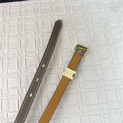 Hermes Pop H Guillochee 15 belt Cowhide Gold Tone Hardware Etoupe/Brown