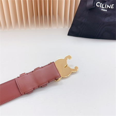 Celine Triomphe Belt 34MM Calfskin Shinny Gold Tone Buckle Caramel