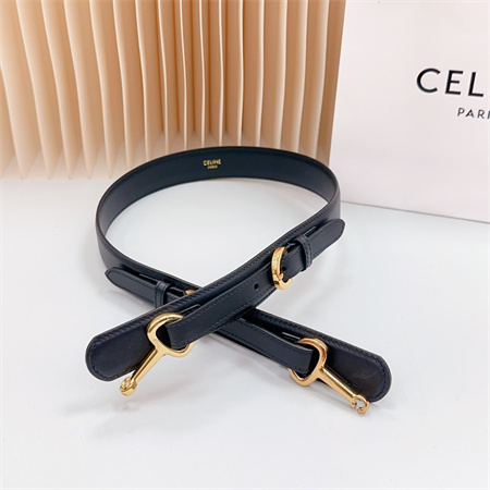 Celine Belt 30MM In Calfskin Gold Tone Buckle Black
