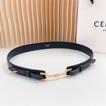 Celine Belt 30MM In Calfskin Gold Tone Buckle Black