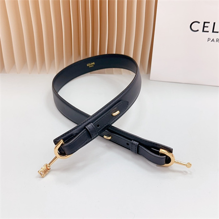 Celine Belt 30MM In Calfskin Gold Tone Buckle Black