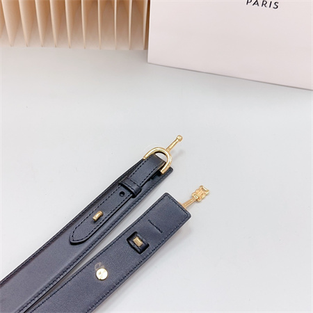 Celine Belt 30MM In Calfskin Gold Tone Buckle Black