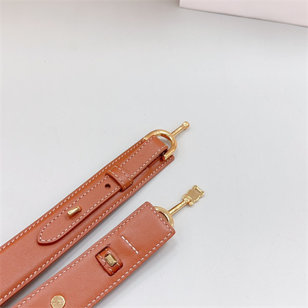 Celine Belt 30MM In Calfskin Gold Tone Buckle Brown