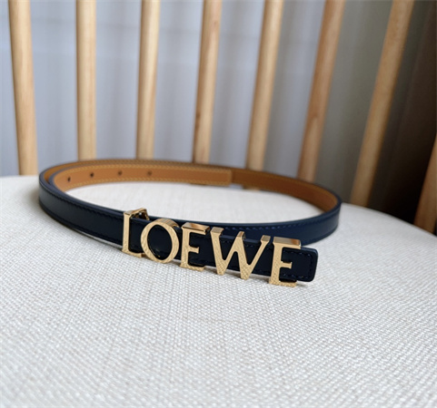 Loewe Belt In Smooth Calfskin 15MM Gold Hardware Blue/Brown