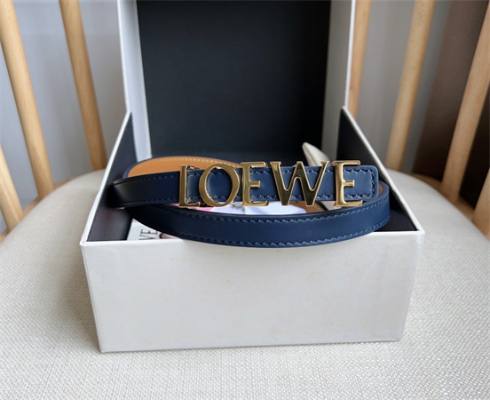 Loewe Belt In Smooth Calfskin 15MM Gold Hardware Blue/Brown