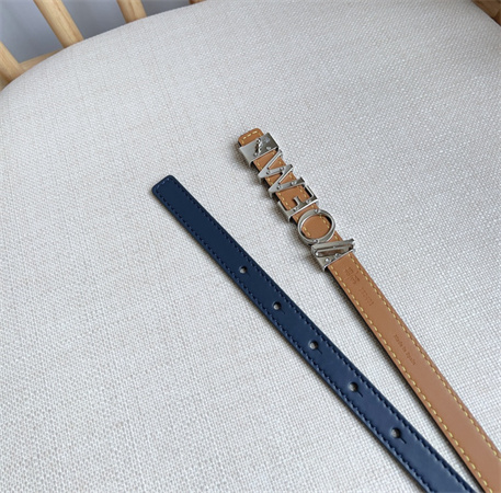 Loewe Belt In Smooth Calfskin 15MM Silver Hardware Blue/Brown