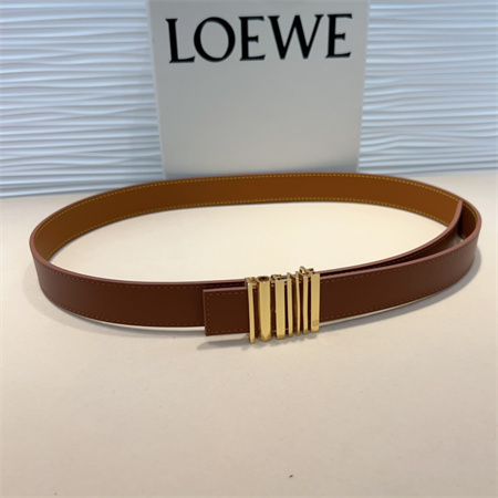 Loewe Belt In Calfskin 28MM Gold Hardware Brown