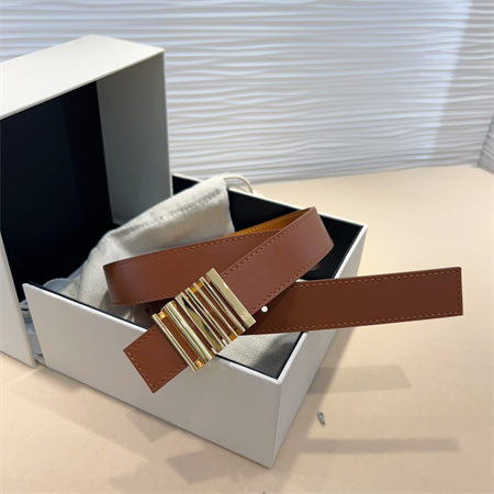 Loewe Belt In Calfskin 28MM Gold Hardware Brown