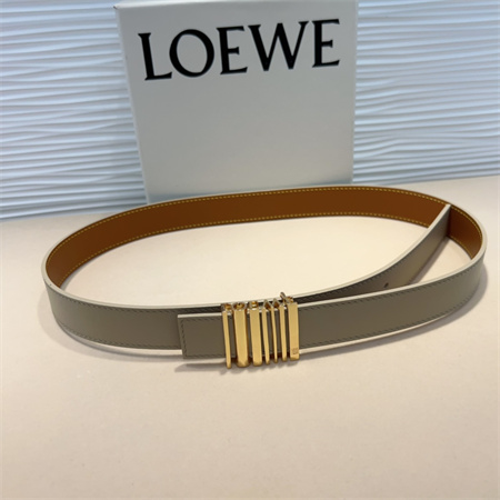 Loewe Belt In Calfskin 28MM Gold Hardware Cream/Brown