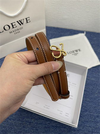 Loewe Belt In Calfskin 15MM Gold Hardware Brown