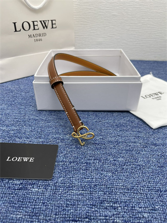 Loewe Belt In Calfskin 15MM Gold Hardware Brown
