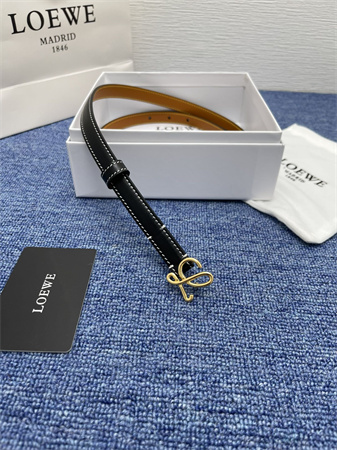 Loewe Belt In Calfskin 15MM Gold Hardware Black/Brown