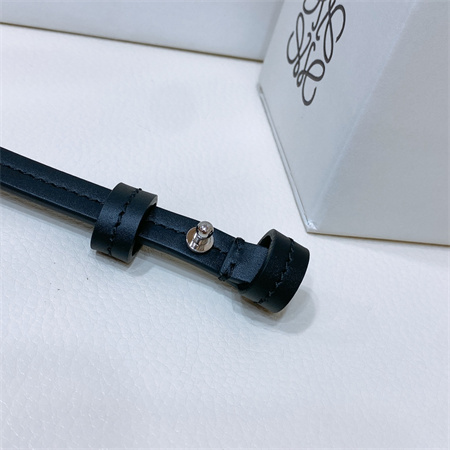 Loewe Belt In Calfskin 10MM Silver Hardware Black