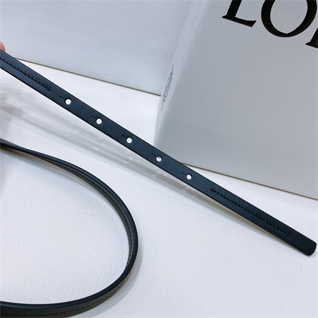 Loewe Belt In Calfskin 10MM Silver Hardware Black