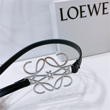 Loewe Belt In Calfskin 10MM Silver Hardware Black