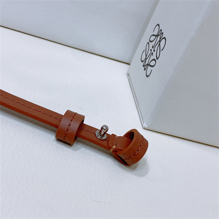 Loewe Belt In Calfskin 10MM Silver Hardware Brown