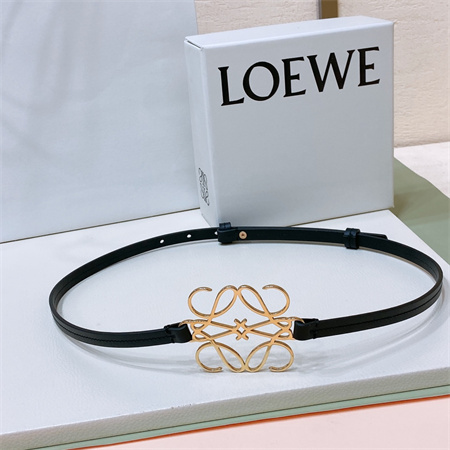 Loewe Belt In Calfskin 10MM Gold Hardware Black