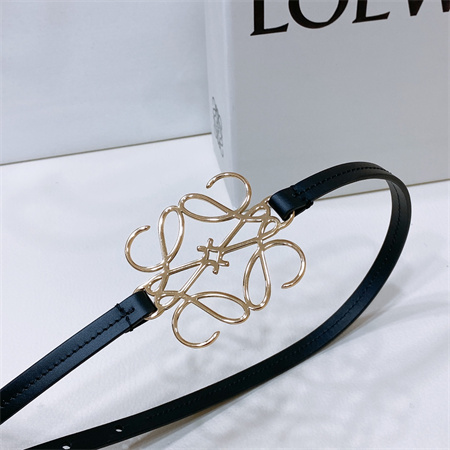 Loewe Belt In Calfskin 10MM Gold Hardware Black