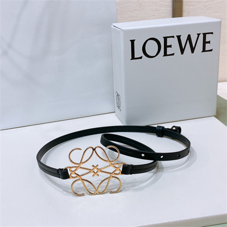 Loewe Belt In Calfskin 10MM Gold Hardware Black