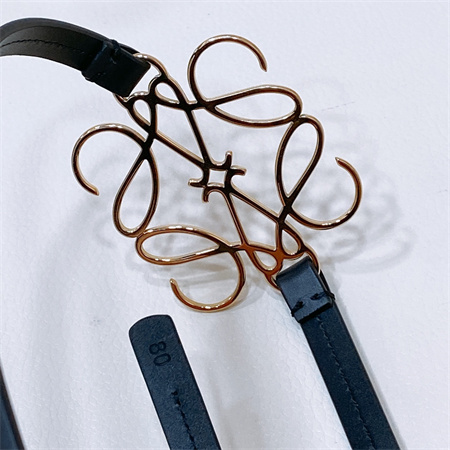 Loewe Belt In Calfskin 10MM Gold Hardware Black