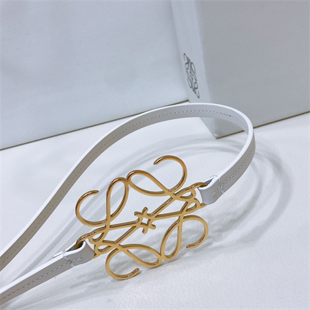 Loewe Belt In Calfskin 10MM Gold Hardware White