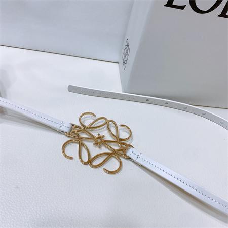 Loewe Belt In Calfskin 10MM Gold Hardware White