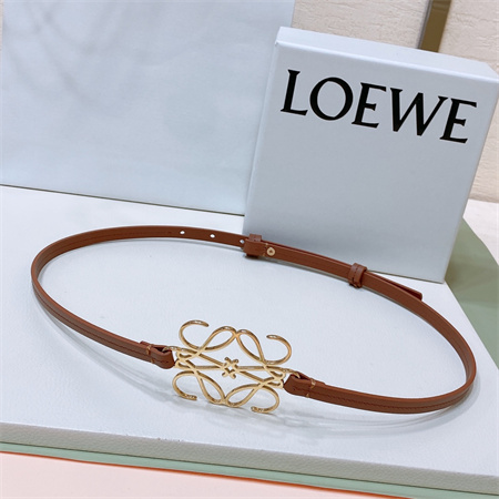 Loewe Belt In Calfskin 10MM Gold Hardware Brown