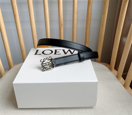 Loewe Belt In Smooth Calfskin 20MM  Silver Hardware Black/Brown