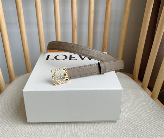 Loewe Belt In Grained Calfskin 20MM Gold Hardware Grey/Brown