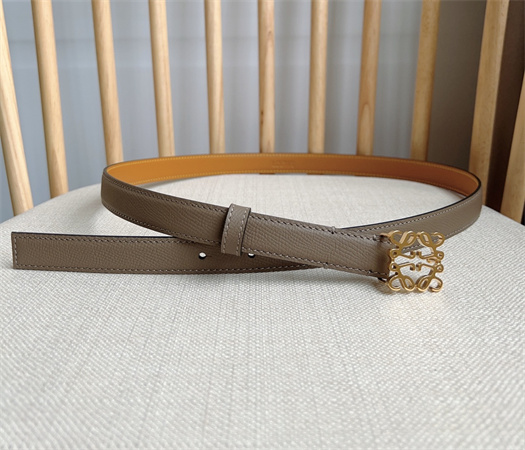 Loewe Belt In Grained Calfskin 20MM Gold Hardware Grey/Brown