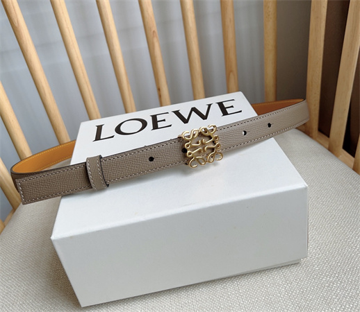 Loewe Belt In Grained Calfskin 20MM Gold Hardware Grey/Brown