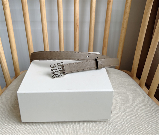 Loewe Belt In Grained Calfskin 20MM Silver Hardware Grey/Brown