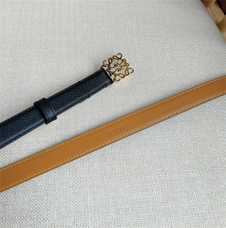 Loewe Belt In Grained Calfskin 20MM Gold Hardware Black/Brown