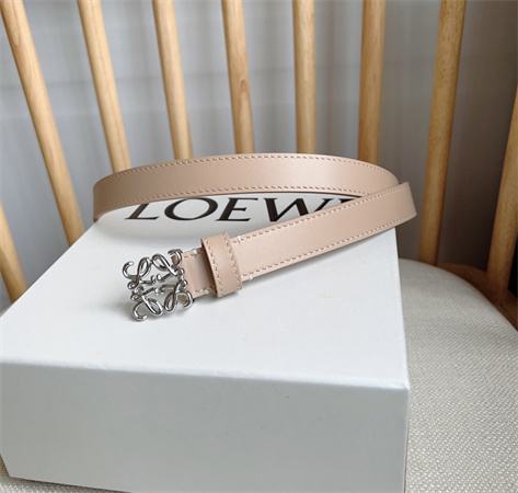 Loewe Belt In Smooth Calfskin 20MM Silver Hardware Nude Pink/Brown