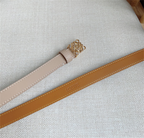 Loewe Belt In Smooth Calfskin 20MM Gold Hardware Nude Pink/Brown