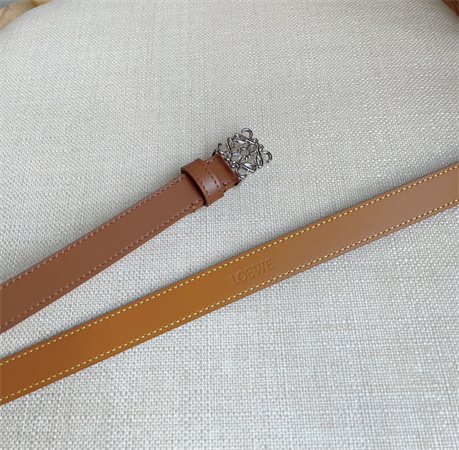 Loewe Belt In Smooth Calfskin 20MM Silver Hardware Brown