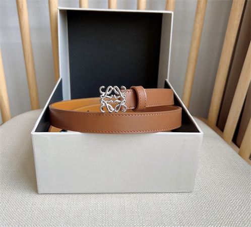 Loewe Belt In Smooth Calfskin 20MM Silver Hardware Brown