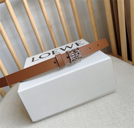 Loewe Belt In Smooth Calfskin 20MM Silver Hardware Brown