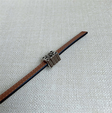 Loewe Belt In Calfskin 10MM Silver Hardware Brown/Black