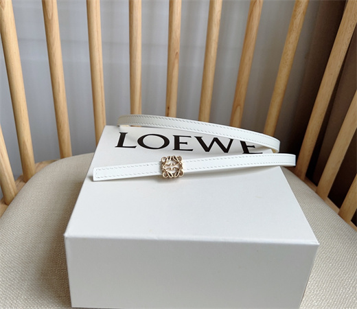 Loewe Belt In Calfskin 10MM Gold Hardware White