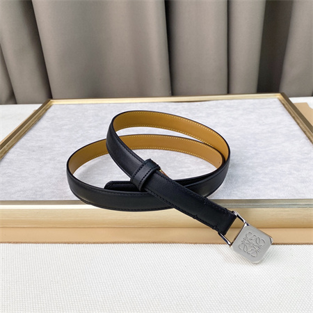 Loewe Belt In Calfskin 20MM Silver Hardware Black/Brown