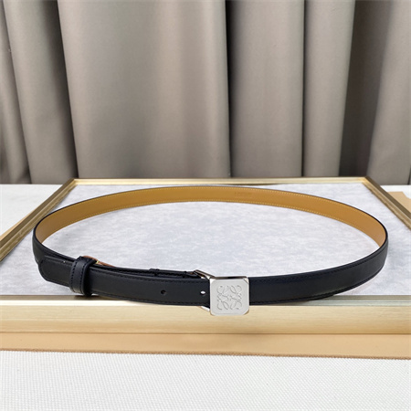 Loewe Belt In Calfskin 20MM Silver Hardware Black/Brown