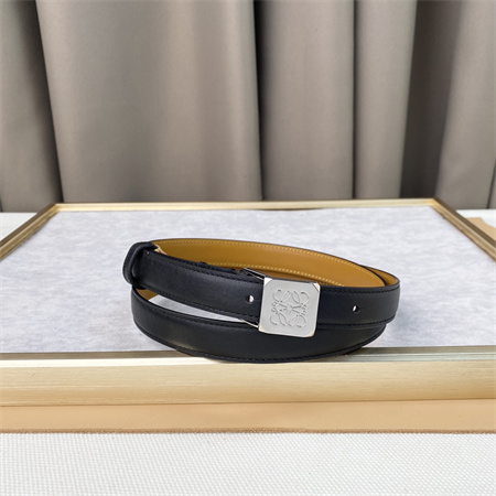 Loewe Belt In Calfskin 20MM Silver Hardware Black/Brown