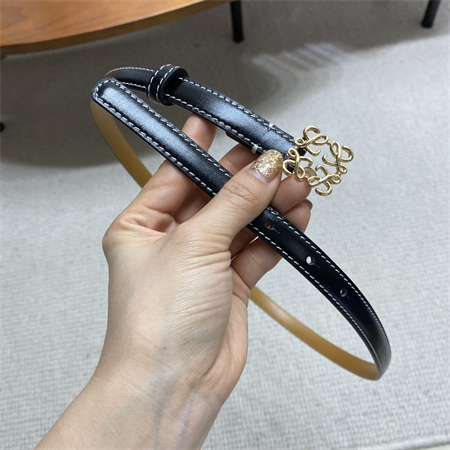 Loewe Belt In Calfskin 15MM Gold Hardware Black/Brown