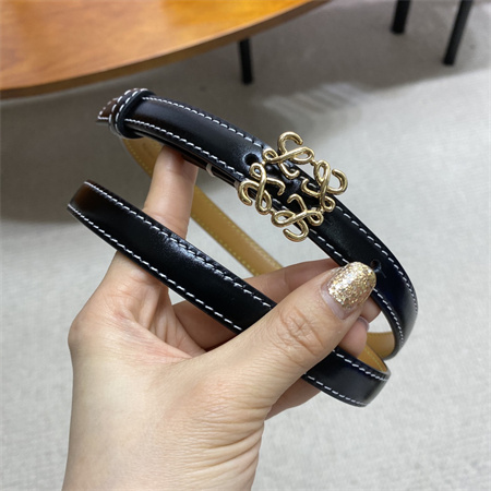 Loewe Belt In Calfskin 15MM Gold Hardware Black/Brown