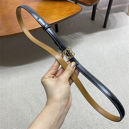 Loewe Belt In Calfskin 15MM Gold Hardware Black/Brown