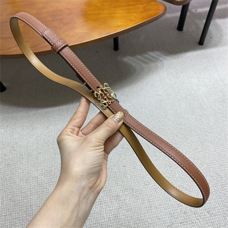Loewe Belt In Calfskin 15MM Gold Hardware Brown