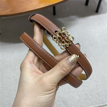 Loewe Belt In Calfskin 15MM Gold Hardware Brown